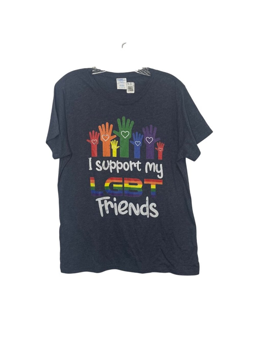 I Support My LGBT Friends Tshirt Womens Large Blue New Gay Pride LGBTQ